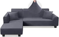 KinCam Sectional Couch Covers Stretch L Shape Sofa Covers, Light Grey by KinCam