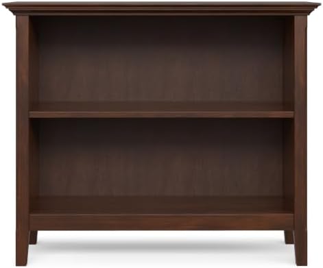 SIMPLIHOME Amherst 30" Tall Solid Wood 2-Shelf Bookcase in Russet Brown - Image 6