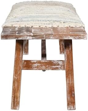 LR Home Brown/Multicolor Handmade Upholstered Bench - Image 7
