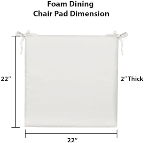 RSH DECOR Sunbrella Foam Chair Cushions Set of 2 | 22x22x2 | All-Weather Square - Image 3