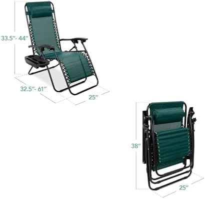 Best Choice Products Zero Gravity Chair Recliner, Forest Green - Image 3