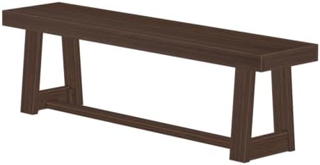Plank+Beam Classic Dining Bench, 60 Inch, Walnut Wirebrush - Image 4