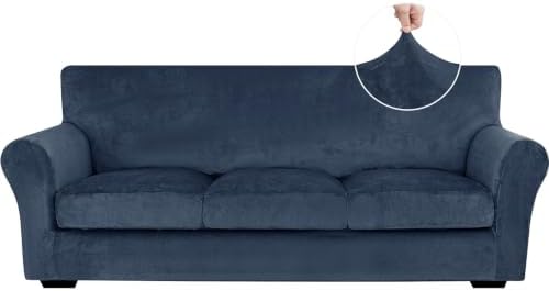 XINEAGE 4-Piece Velvet Sofa Cover, Couch Covers by XINEAGE