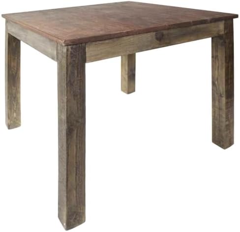 Solid Reclaimed Wood Dining Table 32.3"x31.5"x29.9" Rustic Mixed Recycled Wood - Image 3