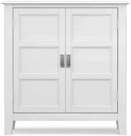 SIMPLIHOME Burlington 30" Wide Solid Wood Cabinet in White - Image 6