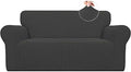 Easy-Going Stretch Loveseat Couch Covers Washable Dark Gray by Easy-Going