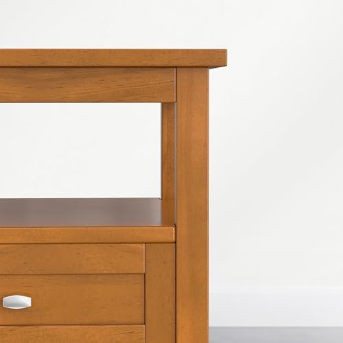 SIMPLIHOME Warm Shaker 20" Wide Solid Wood End Table in Warm Honey Brown - Image 7
