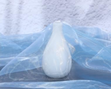 Two-Tone Iridescent Holographic Organza Fabric - 11 Yards | Lightweight Sheer Gauze Voile Tulle | for Dresses, Party Decor, DIY Crafts, Shiny Backdrops(Shimmery ICY Pale Blue)