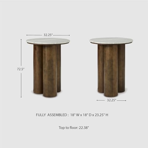 Signature Design by Ashley Accent Table, Warm Brown Wood Legs - Image 3