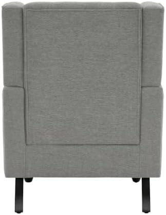 High Back Accent Chair, Upholstered Wingback Armchair, Light Gray - Image 5