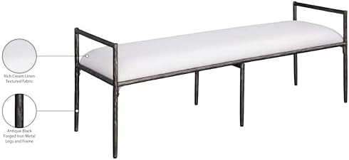 Meridian Furniture 22051Cream Axis Collection Modern | Contemporary Bench - Image 7