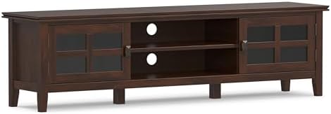 SIMPLIHOME Artisan 72" Wide Solid Wood TV Stand in Russet Brown by SimpliHome