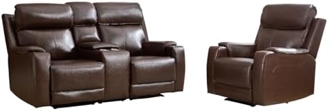 CANMOV Genuine Leather Power Recliner Sofa Set - Image 3