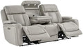 Watson & Whitely Power Reclining Sofa 3-Seat Middle Flip Back, Light Grey by WatsonWhitely