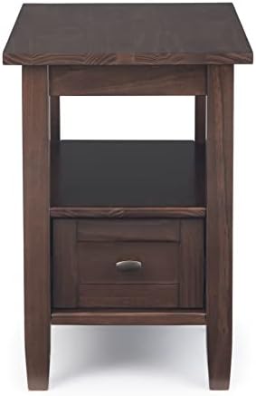 SIMPLIHOME Warm Shaker 14" Side Tables in Brunette Brown - Image 3