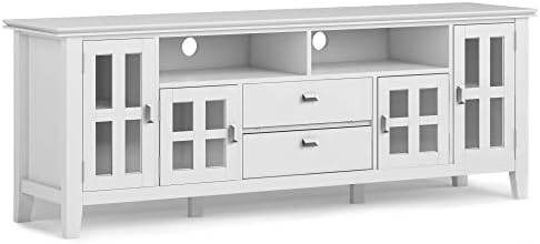 SIMPLIHOME Artisan TV Stand and Bookcase in White - Image 4