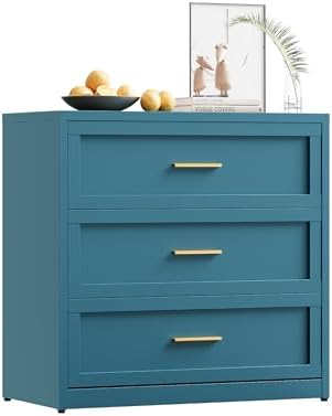 YAUWOH 3 Drawer Metal Dresser, Heavy Duty Steel Storage Dresser by YAUWOHFactoryOutletsColorfulMetalFurniture