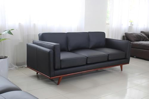 Mega Solutions Savoy Full All Around Front and Back Italian Leather Sofa 89" - Image 3