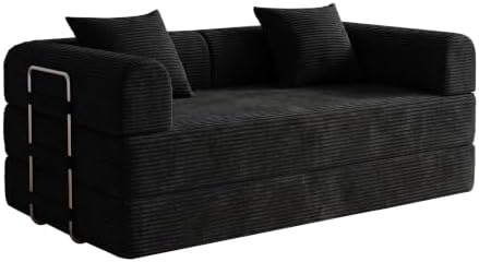 59'' Convertible Compressed Corduroy Folding Cloud Sofa Bed, Modern Boneless by GORGENIUS