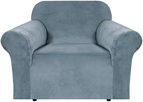 H.VERSAILTEX Stretch Velvet Armchair Cover Couch Covers 1 Cushion Chair by HVERSAILTEX