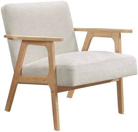 Lexicon Mid Century Modern Accent Chair, Natural Solid Wood Frame - Image 6