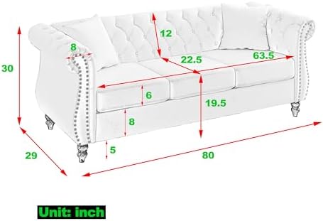 80" 2 Piece 3-Seater Velvet Chesterfield Sofa - Image 2