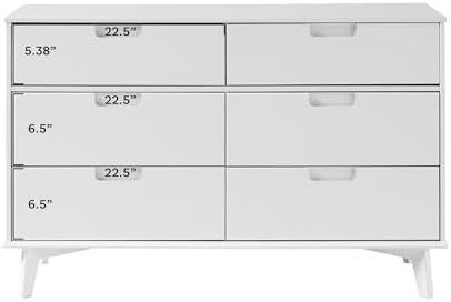 Walker Edison Sloane 6-Drawer Groove Handle Solid Wood Dresser, 52 Inch - Image 3