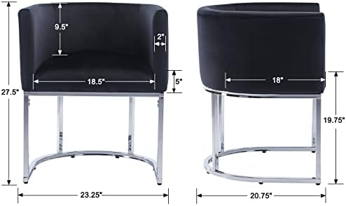 HNY Mid Century Modern Upholstered Barrel Dining Chairs - Image 2