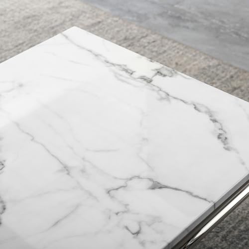 Modern Faux Marble End Table, Faux Marble Side Table - Image 3