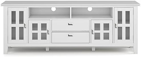 SIMPLIHOME Artisan TV Stand and Bookcase in White - Image 3