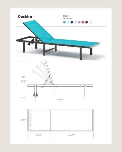 Pool Lounge Chairs Set of 2, Aluminum Outdoor Lounge Chair - Image 2