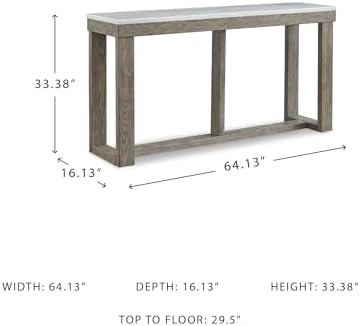 Signature Design by Ashley Marble Console Table, 64-Inch Sofa Table - Image 3