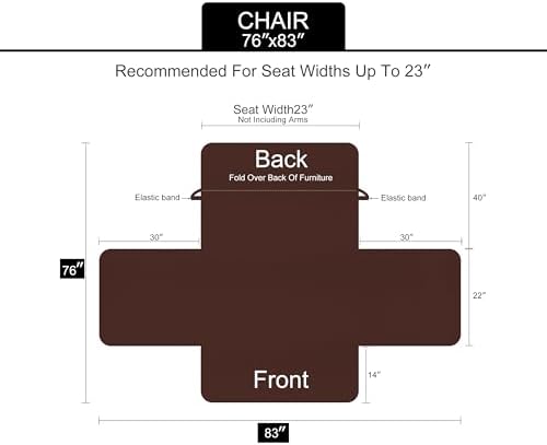 U-NICE HOME Reversible Recliner Chair Covers, Dark Grey - Image 6