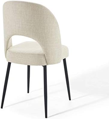 Modway Rouse Upholstered Fabric Side Black Beige - Image 6