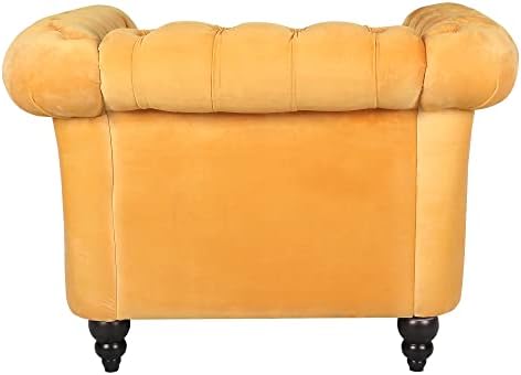LEVNARY Velvet Chesterfield Armchair, Modern Sofa Chair - Image 6