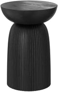 SIMPLIHOME Boyd 13" Wide Solid Wood Round End Table in Black by SimpliHome
