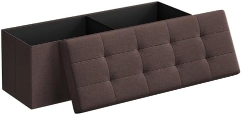 SONGMICS 43.3 Inches Folding Storage Ottoman Bench, Load 660 lb by SONGMICSbySONGMICSHOME