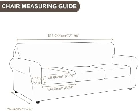 SearchI Stretch Sofa Cover Couch Cover, 4 Pieces Sofa Slipcover - Image 3