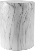JONATHAN Y Troy Faux Marble Cylinder Accent End Table 17" by JONATHANY