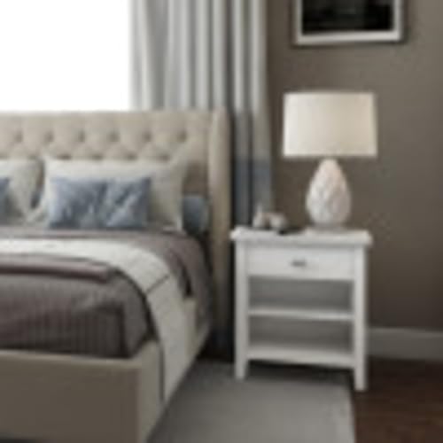 SIMPLIHOME Artisan 24" Wide Solid Wood Bedside Table in White - Image 2