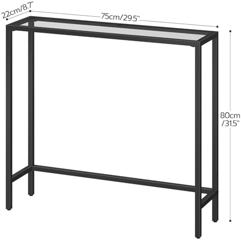 HOOBRO 29.5" Narrow Console Table, Modern Sofa Table Behind Couch Table - Image 3