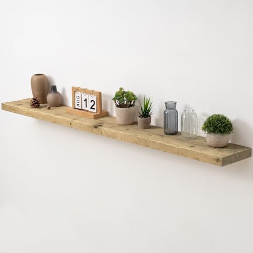 Acovy 55" Unfinished Solid Reclaimed Wood Floating Shelves, Rustic Heavy-Duty by Acovy