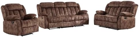 EBELLO Manual Reclining Sofa Set, Classic Recliner Sofa - Image 7