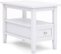 SIMPLIHOME Warm Shaker 14" Wide Solid Wood Square End Table in White by SimpliHome