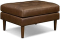 Poly & BARK Napa Ottoman in Cocoa Brown – Modern Upholstered Ottoman by Unknown
