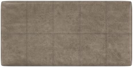SIMPLIHOME Dover 36" Wide Vegan Leather Storage Ottoman in Grey - Image 6
