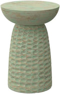 SIMPLIHOME Boyd 13" Wide Solid Wood Round End Table in Green Wash by SimpliHome