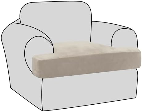 H.VERSAILTEX Stretch Velvet T Cushion Chair Covers by HVERSAILTEX