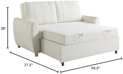 Serta Galway 66.5" Convertible Sleeper Loveseat, Full Size, Dreamcoil Comfort - Image 2