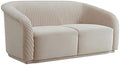 Yara 70" Pleated Beige Performance Velvet Loveseat by TOVFurniture